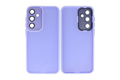 BAOHU Hoesje Geschikt voor de Samsung Galaxy A35 - Mat-Transparent met Camera Beschermer Case - Paars