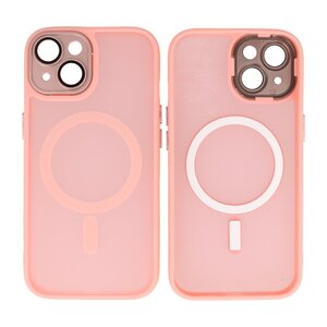 BAOHU Hoesje Geschikt voor de iPhone 14 / iPhone 13 - Mat-Transparent met Camera Beschermer Magnetic Case - Roze