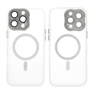 BAOHU Hoesje Geschikt voor de iPhone 14 Pro - Mat-Transparent met Camera Beschermer Magnetic Case - Wit