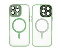 BAOHU Hoesje Geschikt voor de iPhone 14 Pro - Mat-Transparent met Camera Beschermer Magnetic Case - Groen