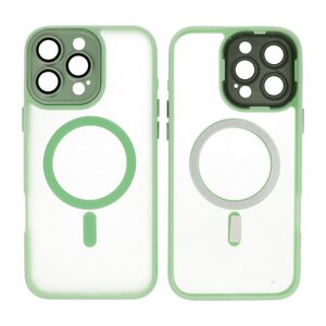 BAOHU Hoesje Geschikt voor de iPhone 14 Pro - Mat-Transparent met Camera Beschermer Magnetic Case - Groen