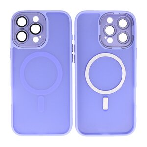 BAOHU Hoesje Geschikt voor de iPhone 14 Pro - Mat-Transparent met Camera Beschermer Magnetic Case - Paars