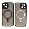 BAOHU Mat-Transparent met Camera Beschermer Magsafe Case voor iPhone 15 Zwart