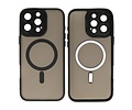 BAOHU Hoesje Geschikt voor de iPhone 15 Pro - Mat-Transparent met Camera Beschermer Magnetic Case - Zwart