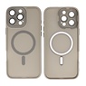 BAOHU Mat-Transparent met Camera Beschermer Magsafe Case voor iPhone 15 Pro Grijs