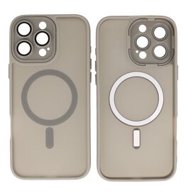 BAOHU Mat-Transparent met Camera Beschermer Magsafe Case voor iPhone 15 Pro Max Grijs