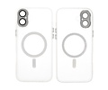 BAOHU Hoesje Geschikt voor de iPhone 16 - Mat-Transparent met Camera Beschermer Magnetic Case - Wit