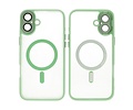 BAOHU Hoesje Geschikt voor de iPhone 16 - Mat-Transparent met Camera Beschermer Magnetic Case - Groen