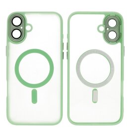BAOHU Mat-Transparent met Camera Beschermer Magsafe Case voor iPhone 16 Groen