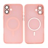 BAOHU Mat-Transparent met Camera Beschermer Magsafe Case voor iPhone 16 Roze