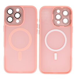 BAOHU Mat-Transparent met Camera Beschermer Magsafe Case voor iPhone 16 Pro Roze