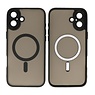BAOHU Mat-Transparent met Camera Beschermer Magsafe Case voor iPhone 16 Plus Zwart