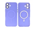 BAOHU Hoesje Geschikt voor de iPhone 16 Plus - Mat-Transparent met Camera Beschermer Magnetic Case - Paars