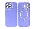 BAOHU Hoesje Geschikt voor de iPhone 16 Pro Max - Mat-Transparent met Camera Beschermer Magnetic Case - Paars