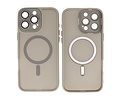 BAOHU Hoesje Geschikt voor de iPhone 16 Pro Max - Mat-Transparent met Camera Beschermer Magnetic Case - Grijs