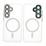 BAOHU Mat-Transparent met Camera Beschermer Magsafe Case voor Samsung Galaxy S24 - S25 Wit