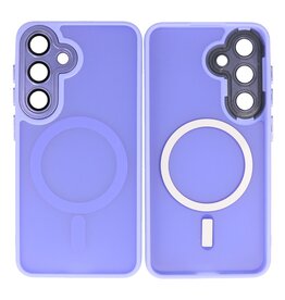 BAOHU Mat-Transparent met Camera Beschermer Magsafe Case voor Samsung Galaxy S24 - S25 Paars