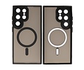 BAOHU Hoesje Geschikt voor de Samsung Galaxy S24 Ultra - Mat-Transparent met Camera Beschermer Magnetic Case - Zwart