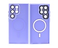 BAOHU Hoesje Geschikt voor de Samsung Galaxy S24 Ultra - Mat-Transparent met Camera Beschermer Magnetic Case - Paars