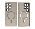 BAOHU Hoesje Geschikt voor de Samsung Galaxy S24 Ultra - Mat-Transparent met Camera Beschermer Magnetic Case - Grijs