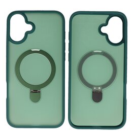 BAOHU Magsafe Mat Transparant - Camera Beschermer Case met Staande Functie voor iPhone 16 Donker Groen