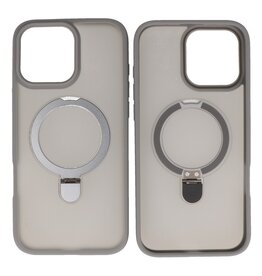 BAOHU Magsafe Mat Transparant - Camera Beschermer Case met Staande Functie voor iPhone 16 Pro Grijs