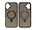 BAOHU Hoesje Geschikt voor de iPhone 16 Plus - Magnetic Mat-Transparent - Camera Beschermer met Staande Functie - Zwart