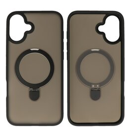 BAOHU Magsafe Mat Transparant - Camera Beschermer Case met Staande Functie voor iPhone 16 Plus Zwart