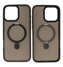 BAOHU Magsafe Mat Transparant - Camera Beschermer Case met Staande Functie voor iPhone 16 Pro Max Zwart