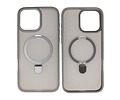 BAOHU Hoesje Geschikt voor de iPhone 16 Pro Max - Magnetic Mat-Transparent - Camera Beschermer met Staande Functie - Grijs