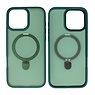 BAOHU Magsafe Mat Transparant - Camera Beschermer Case met Staande Functie voor iPhone 16 Pro Max Donker Groen