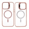 BAOHU Magsafe Transparant - Camera Beschermer Case met Staande Functie voor iPhone 16 Roze