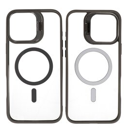 BAOHU Magsafe Transparant - Camera Beschermer Case met Staande Functie voor iPhone 16 Plus Grijs
