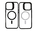 BAOHU Hoesje Geschikt voor de iPhone 16 Pro Max - Magnetic Transparent - Camera Beschermer met Staande Functie - Zwart