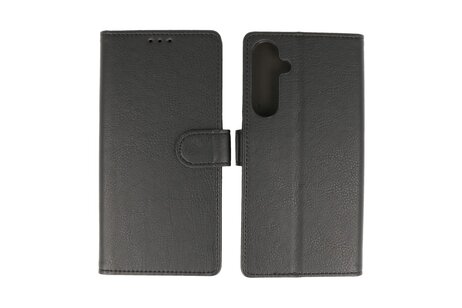 BAOHU Zakelijke Book Case Telefoonhoesje - Portemonnee Hoesje - Geschikt voor de Samsung Galaxy A15 - Zwart