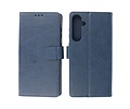 BAOHU Zakelijke Book Case Telefoonhoesje - Portemonnee Hoesje - Geschikt voor de Samsung Galaxy A15 - Navy