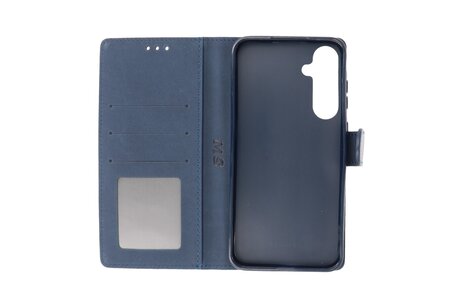 BAOHU Zakelijke Book Case Telefoonhoesje - Portemonnee Hoesje - Geschikt voor de Samsung Galaxy A15 - Navy