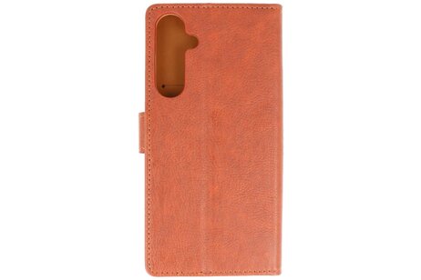 BAOHU Zakelijke Book Case Telefoonhoesje - Portemonnee Hoesje - Geschikt voor de Samsung Galaxy A15 - Bruin