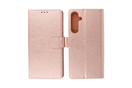 BAOHU Zakelijke Book Case Telefoonhoesje - Portemonnee Hoesje - Geschikt voor de Samsung Galaxy S24 FE - Rose Goud