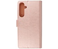 BAOHU Zakelijke Book Case Telefoonhoesje - Portemonnee Hoesje - Geschikt voor de Samsung Galaxy S24 FE - Rose Goud