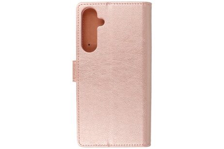 BAOHU Zakelijke Book Case Telefoonhoesje - Portemonnee Hoesje - Geschikt voor de Samsung Galaxy S24 FE - Rose Goud