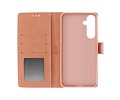 BAOHU Zakelijke Book Case Telefoonhoesje - Portemonnee Hoesje - Geschikt voor de Samsung Galaxy S24 FE - Rose Goud