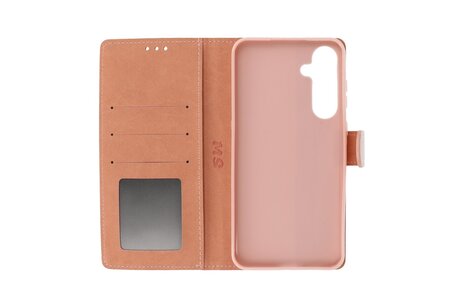 BAOHU Zakelijke Book Case Telefoonhoesje - Portemonnee Hoesje - Geschikt voor de Samsung Galaxy S24 FE - Rose Goud