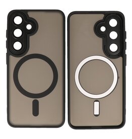 BAOHU Mat-Transparent met Camera Beschermer Magsafe Case voor Samsung Galaxy S24 FE Zwart