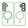 BAOHU Mat-Transparent met Camera Beschermer Magsafe Case voor Samsung Galaxy S24 FE Groen