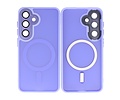 BAOHU Hoesje Geschikt voor de Samsung Galaxy S24 FE - Mat-Transparent met Camera Beschermer Magnetic Case - Paars