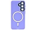 BAOHU Hoesje Geschikt voor de Samsung Galaxy S24 FE - Mat-Transparent met Camera Beschermer Magnetic Case - Paars