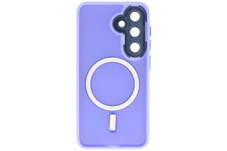 BAOHU Hoesje Geschikt voor de Samsung Galaxy S24 FE - Mat-Transparent met Camera Beschermer Magnetic Case - Paars