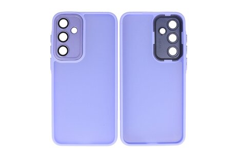 Hoesje Geschikt voor de Samsung Galaxy A36 - A56 - Mat-Transparent met Camera Beschermer Case - Paars