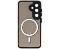 Hoesje Geschikt voor de Samsung Galaxy S24 Plus / S25 Plus - Mat-Transparent met Camera Beschermer Magnetic Case - Zwart